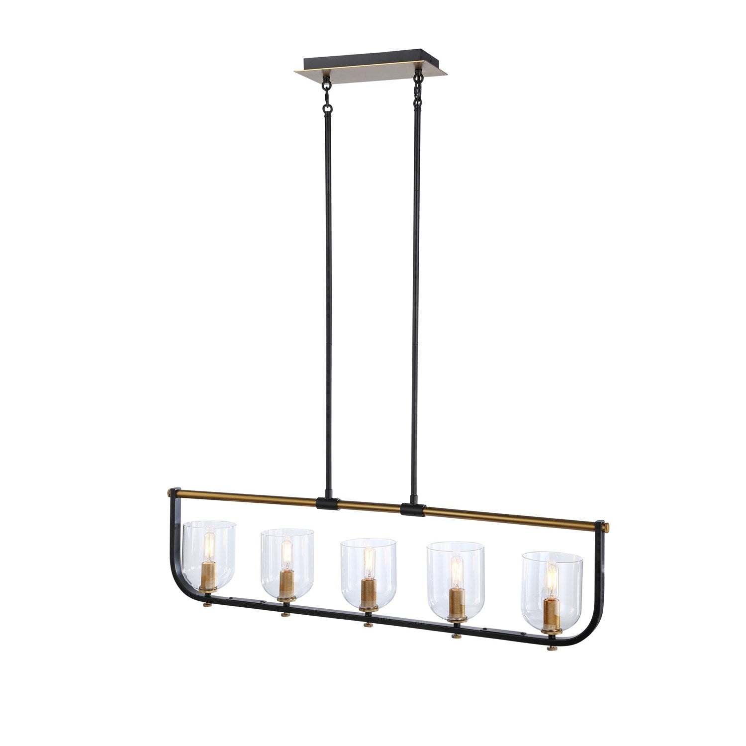Collection 5-Light Island Light Black & Brass