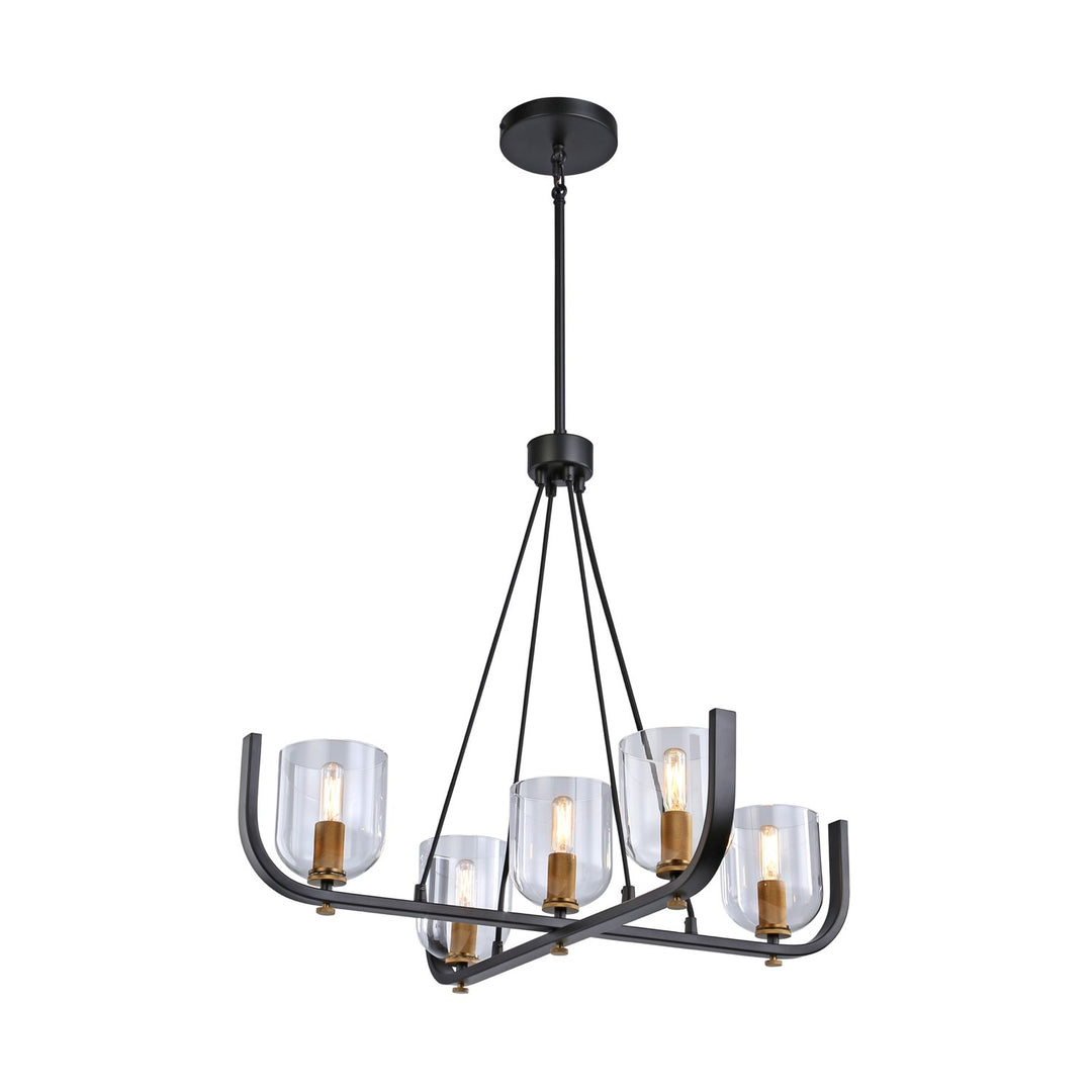 Collection 5-Light Chandelier Black & Brass by Artcraft