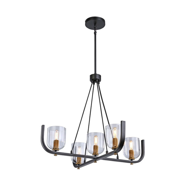 Collection 5-Light Chandelier Black & Brass by Artcraft