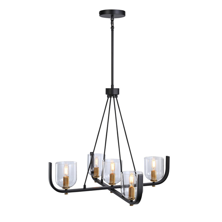 Collection 5-Light Chandelier Black & Brass