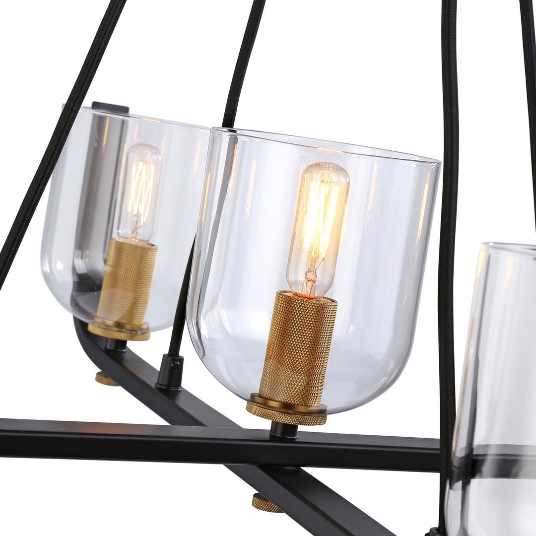 Collection 5-Light Chandelier Black & Brass