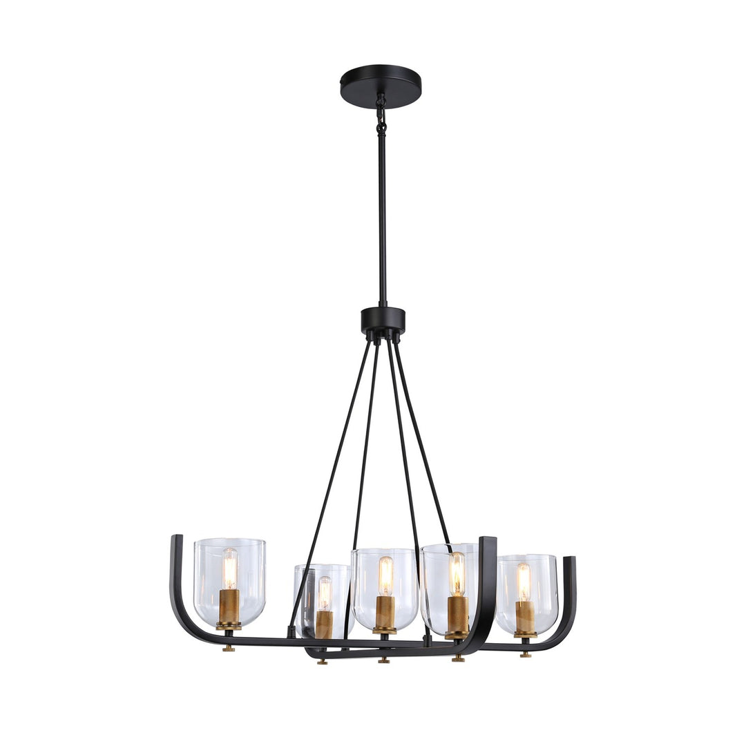 Collection 5-Light Chandelier Black & Brass