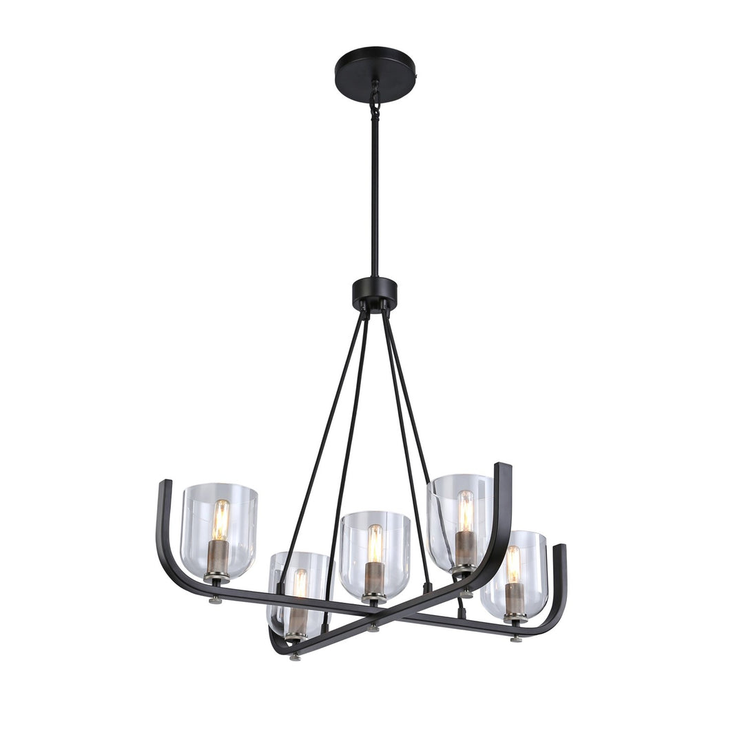 Collection 5-Light Chandelier Black & Nickel by Artcraft