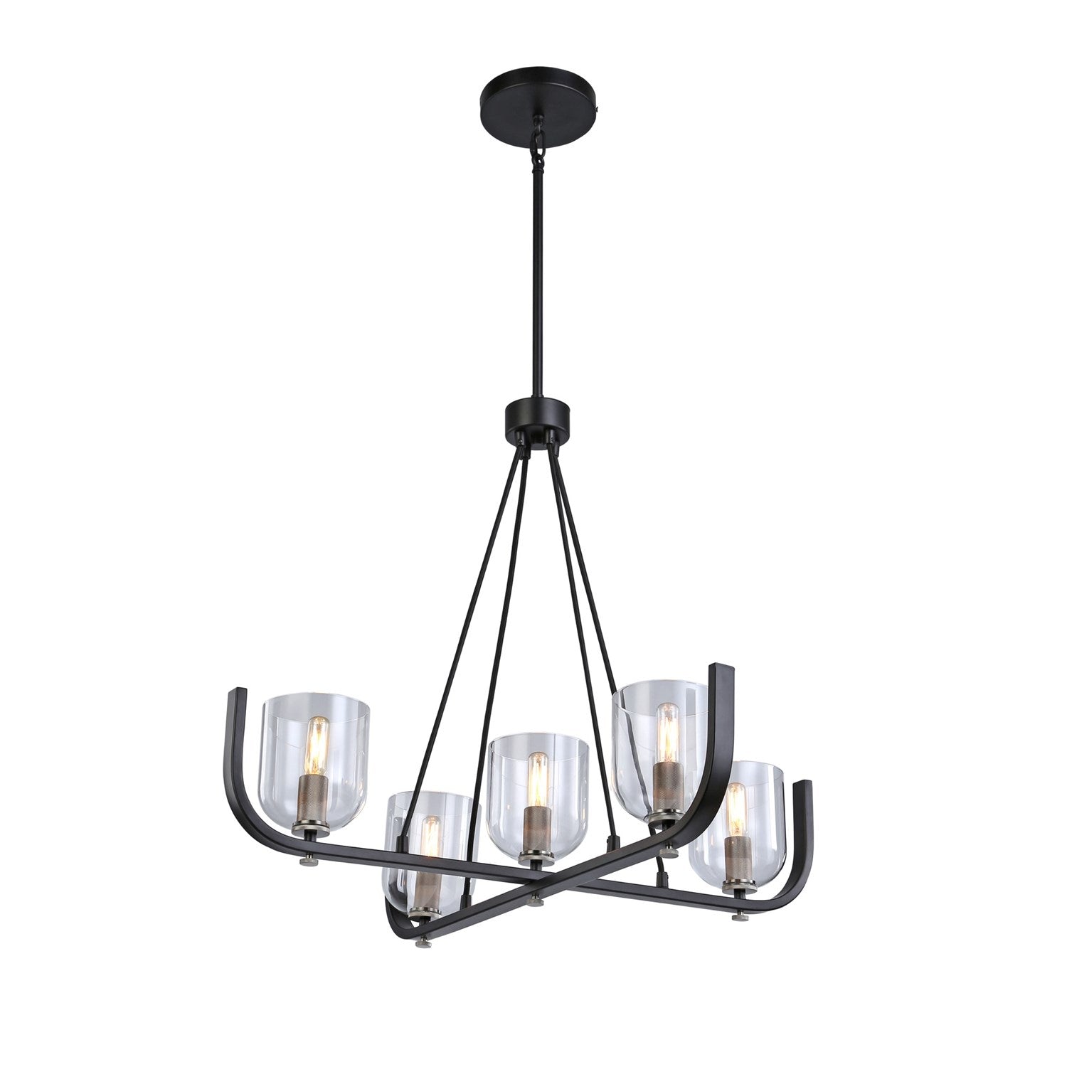 Collection 5-Light Chandelier Black & Nickel by Artcraft