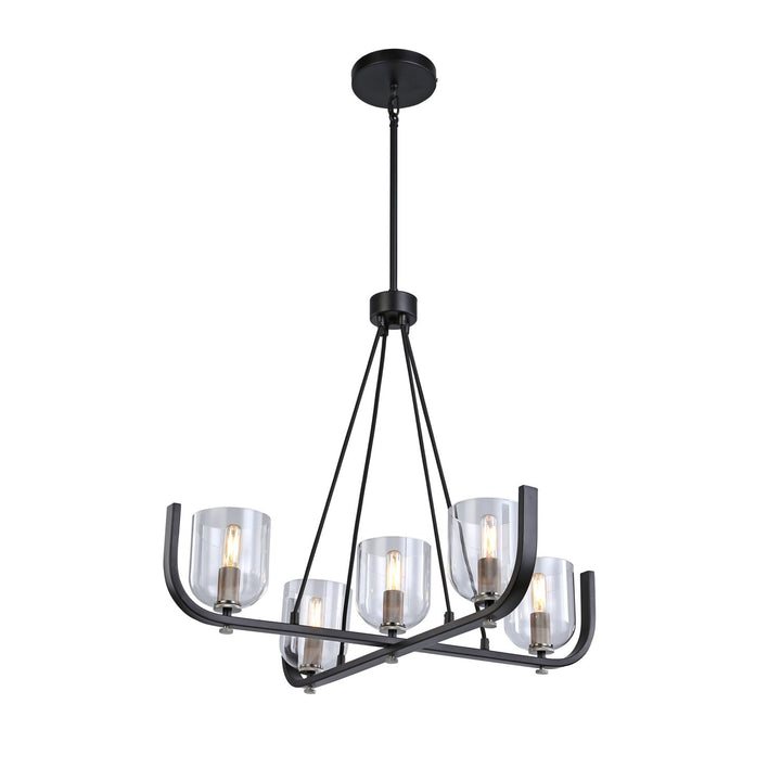 Collection 5-Light Chandelier Black & Nickel by Artcraft