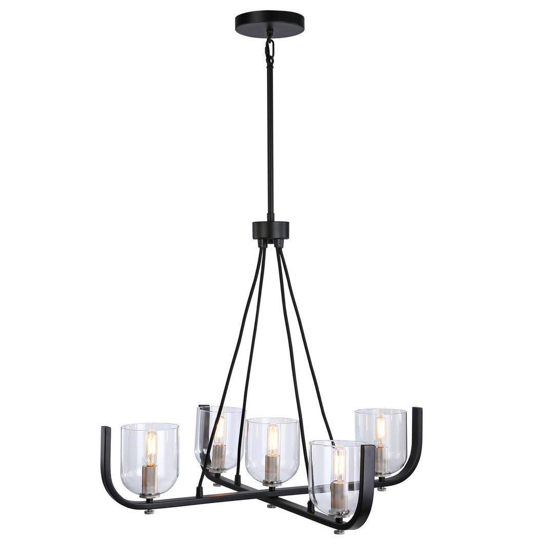Collection 5-Light Chandelier Black & Nickel