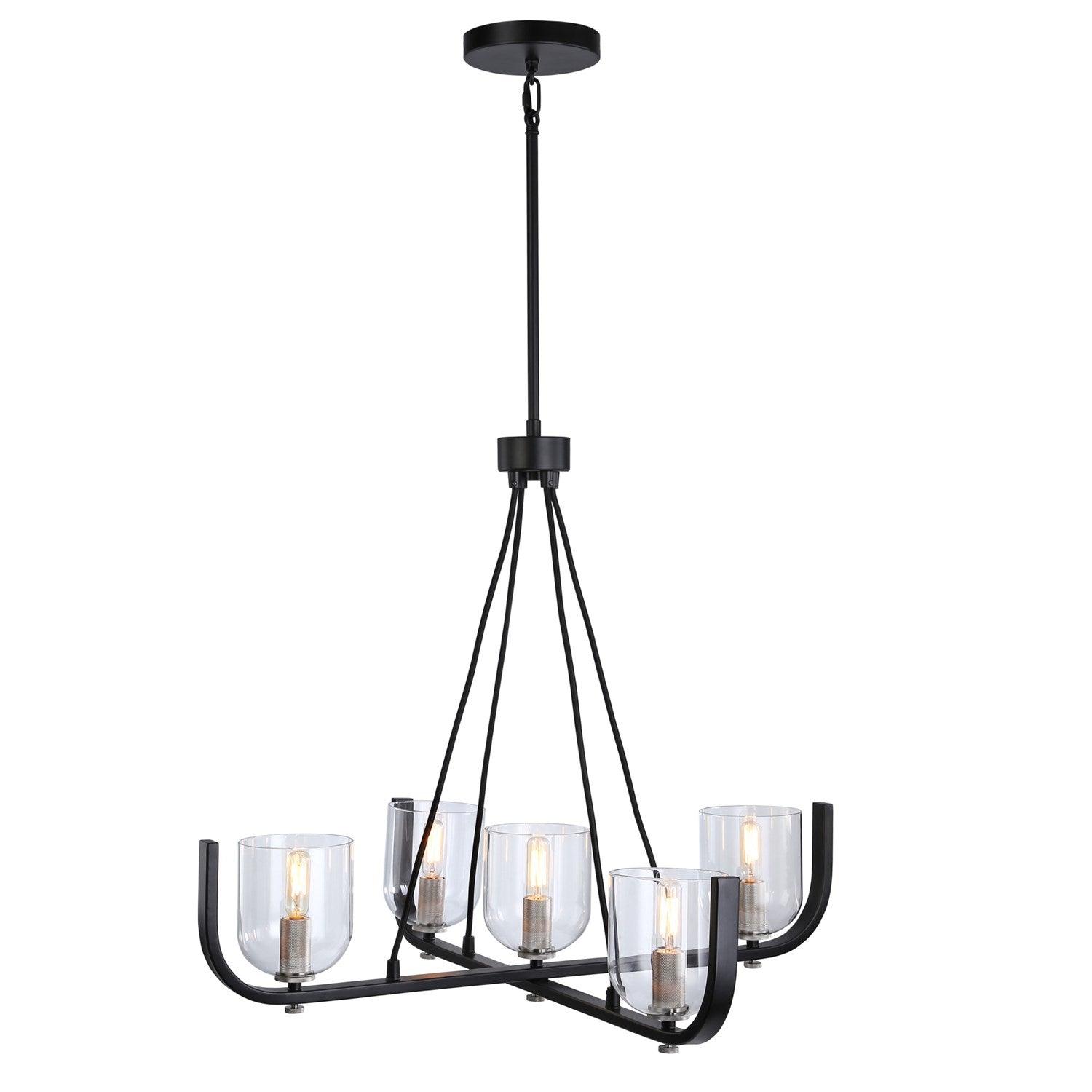 Collection 5-Light Chandelier Black & Nickel