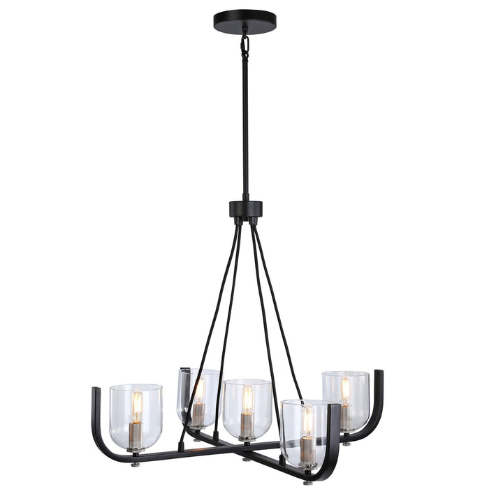Collection 5-Light Chandelier Black & Nickel