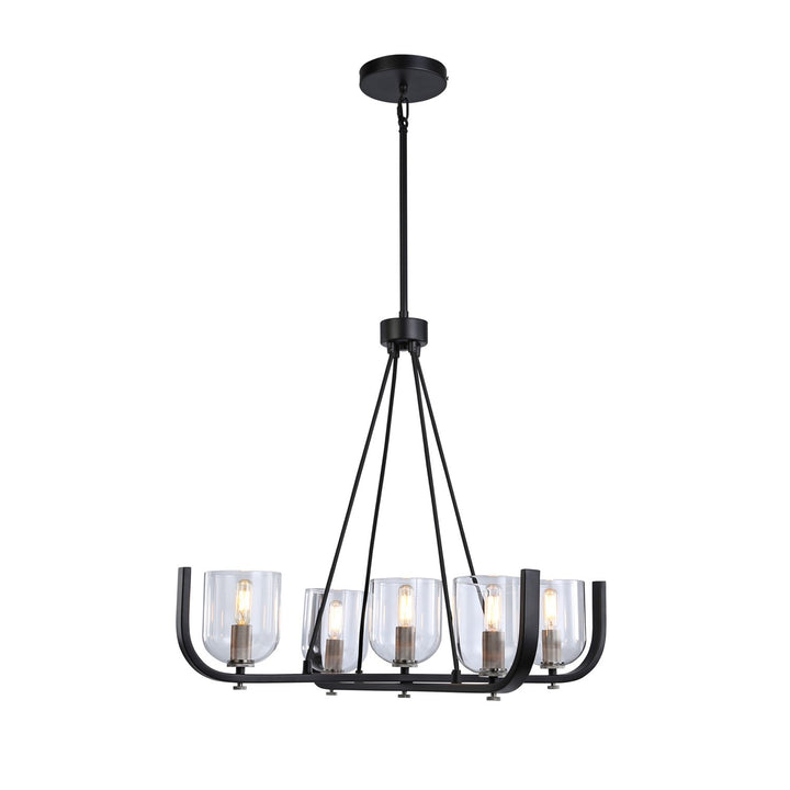 Collection 5-Light Chandelier Black & Nickel