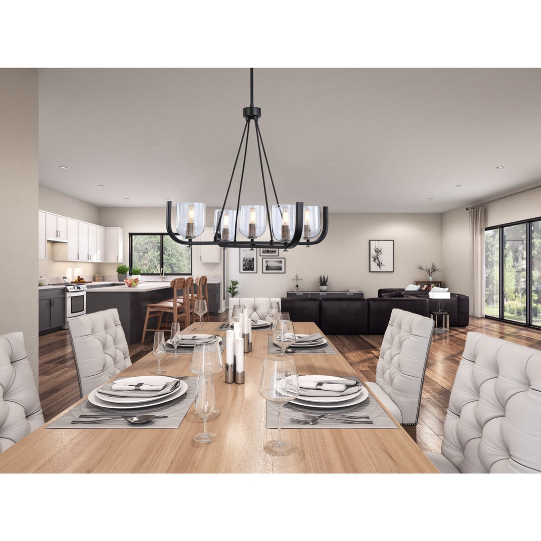 Collection 5-Light Chandelier Black & Nickel