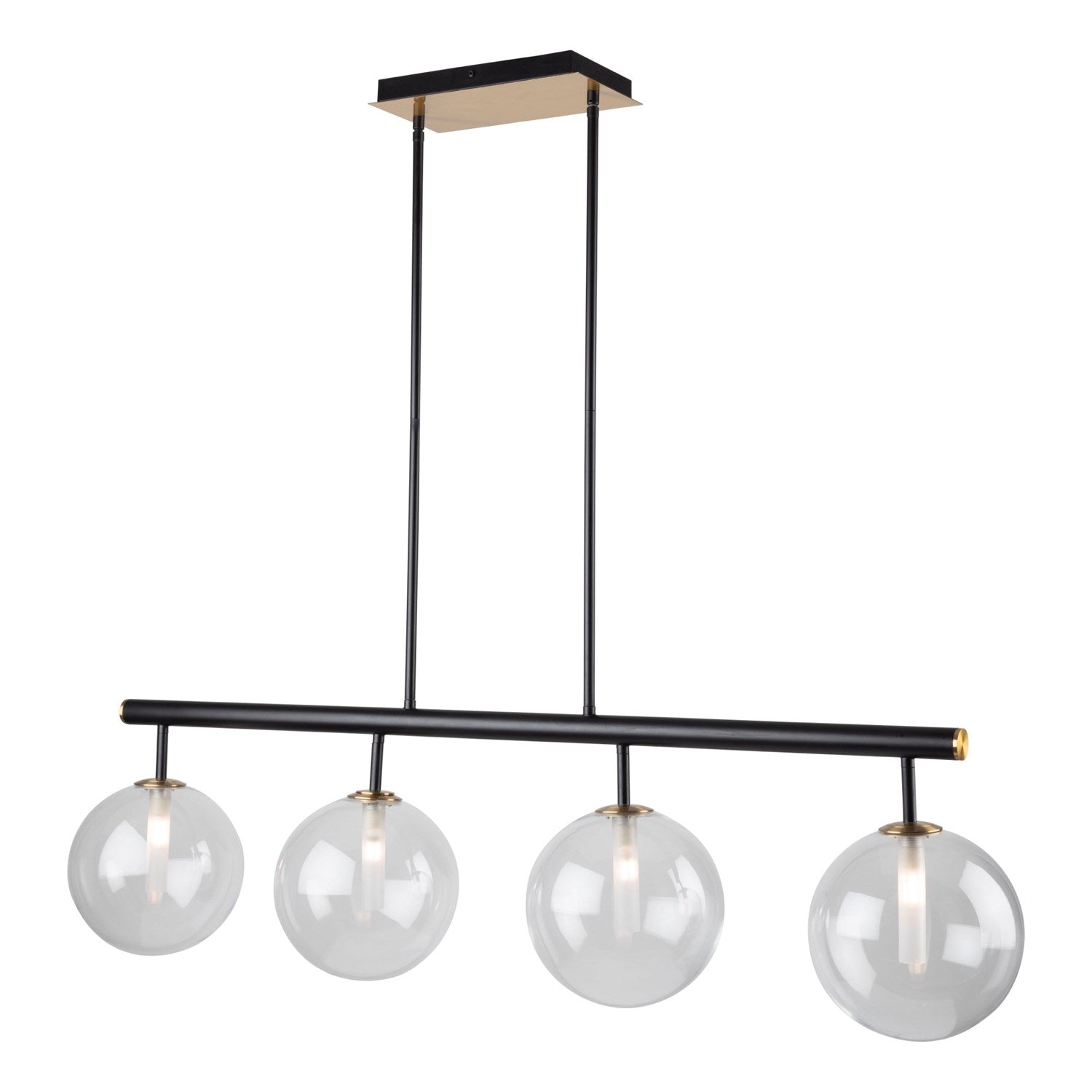 Collection 4-Light Island Light Matte Black & Brass by Artcraft