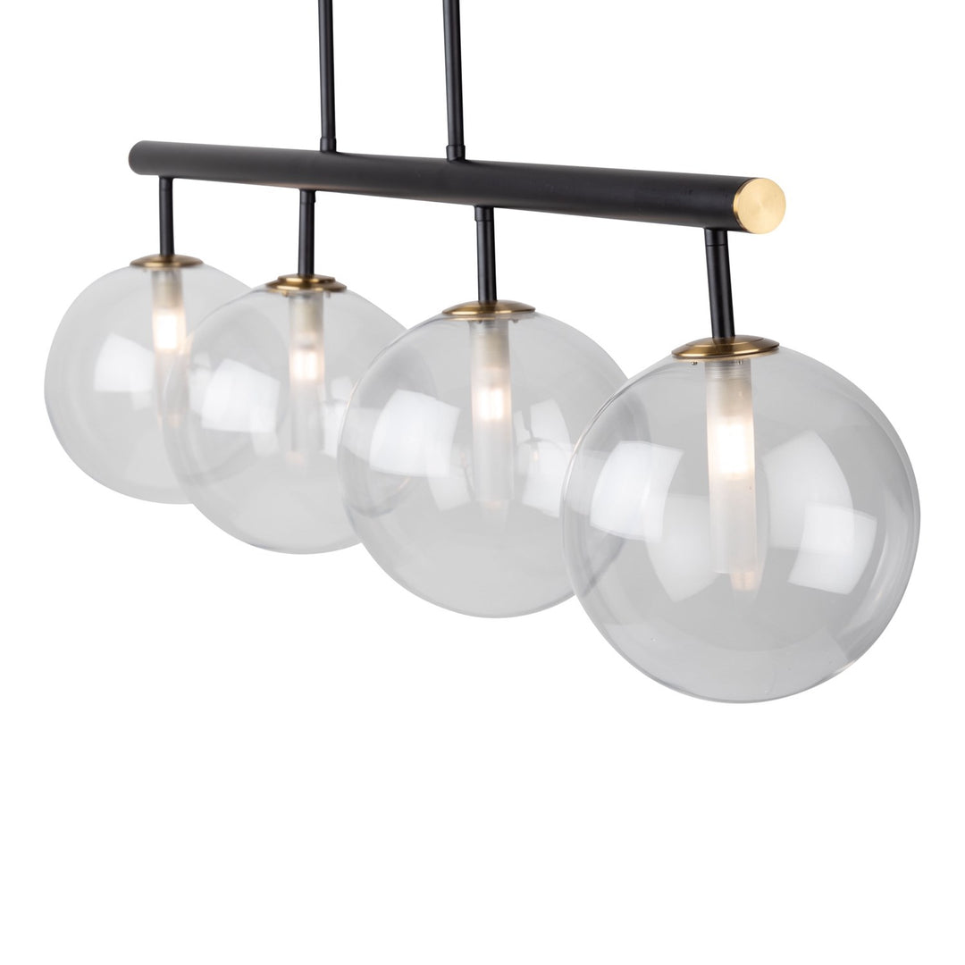 Collection 4-Light Island Light Matte Black & Brass