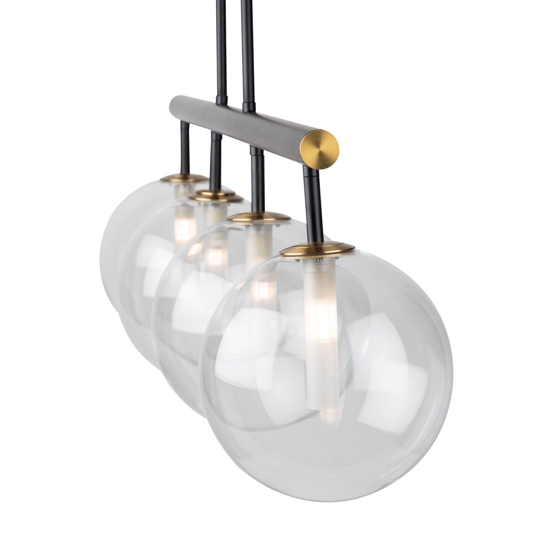 Collection 4-Light Island Light Matte Black & Brass