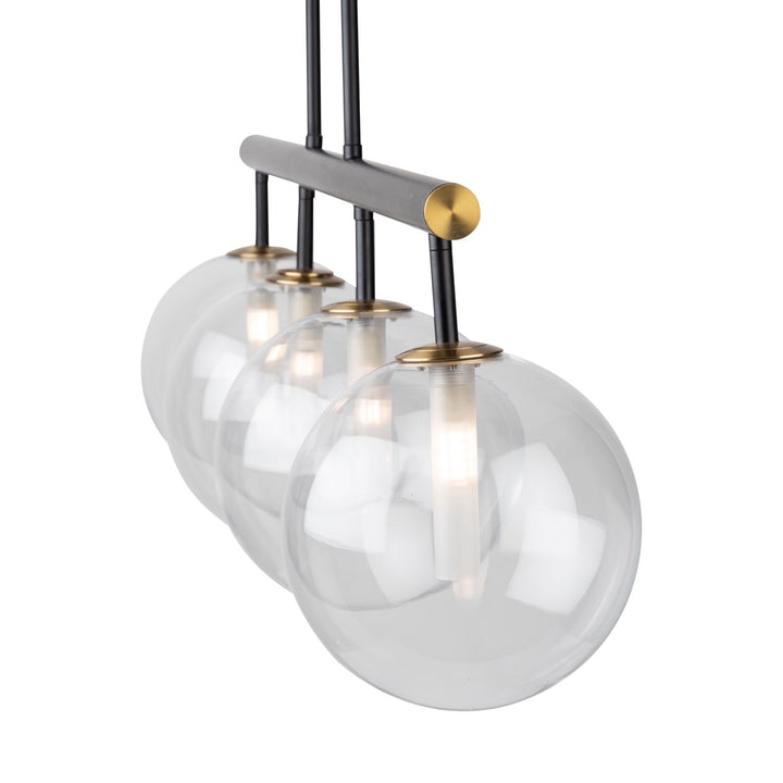 Collection 4-Light Island Light Matte Black & Brass