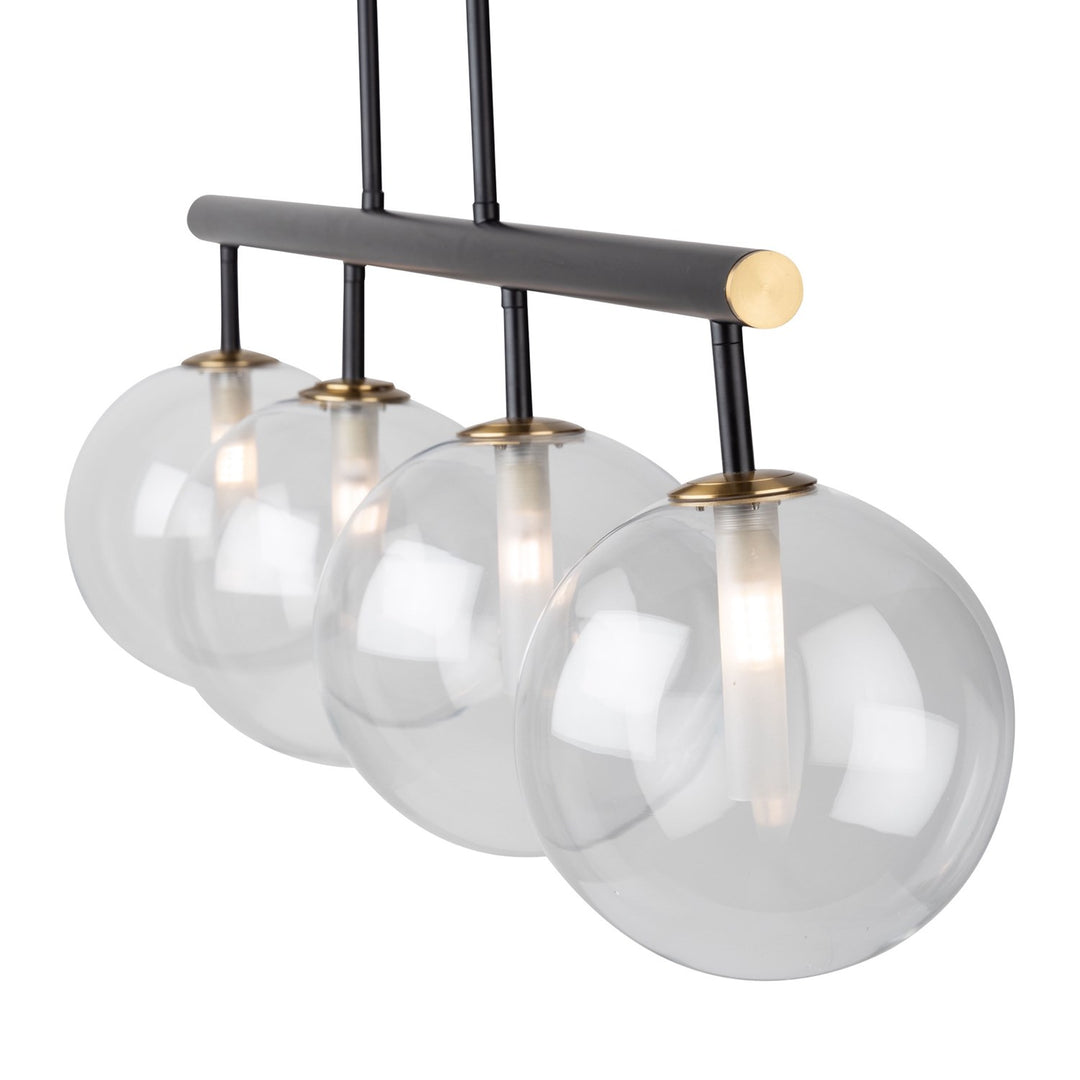 Collection 4-Light Island Light Matte Black & Brass