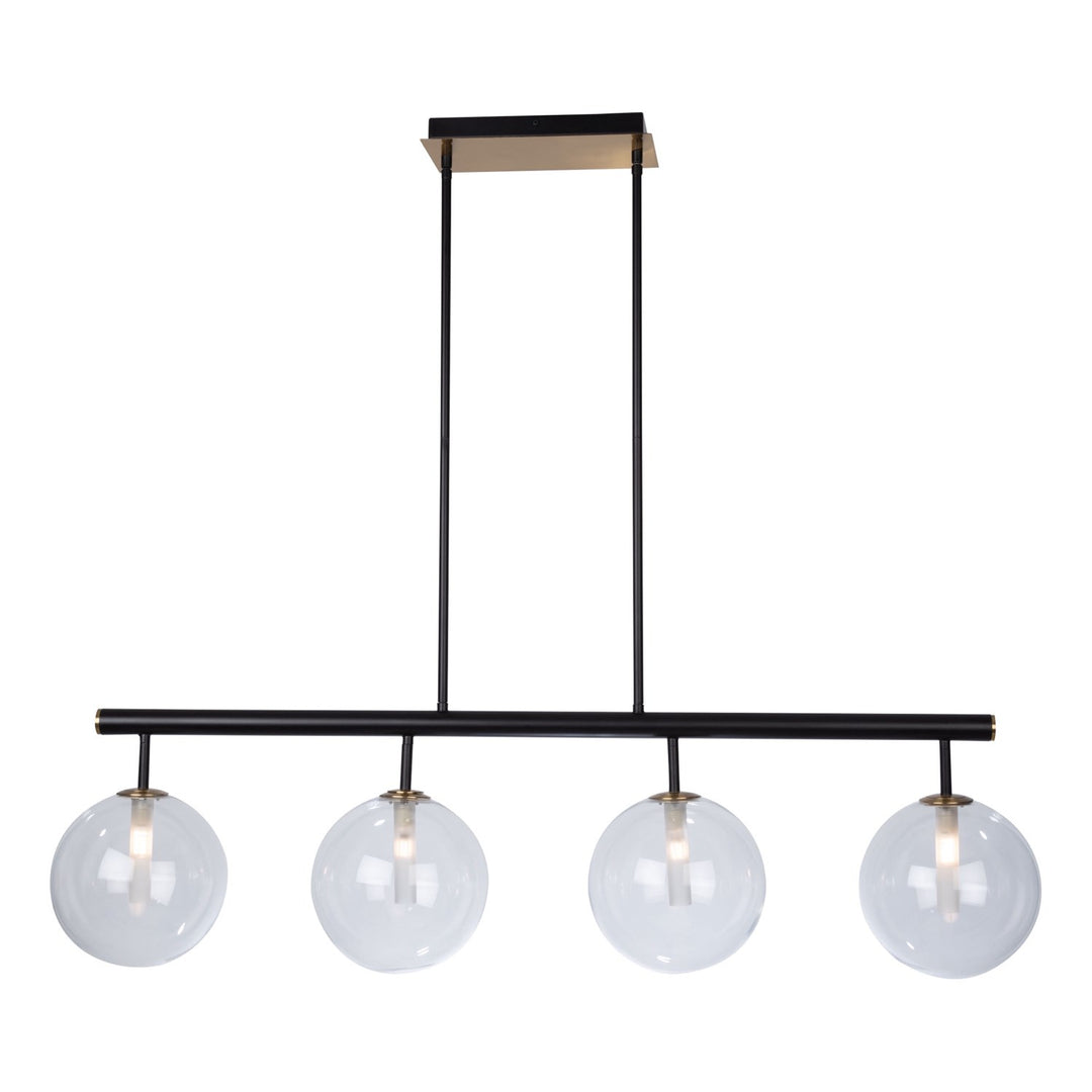 Collection 4-Light Island Light Matte Black & Brass