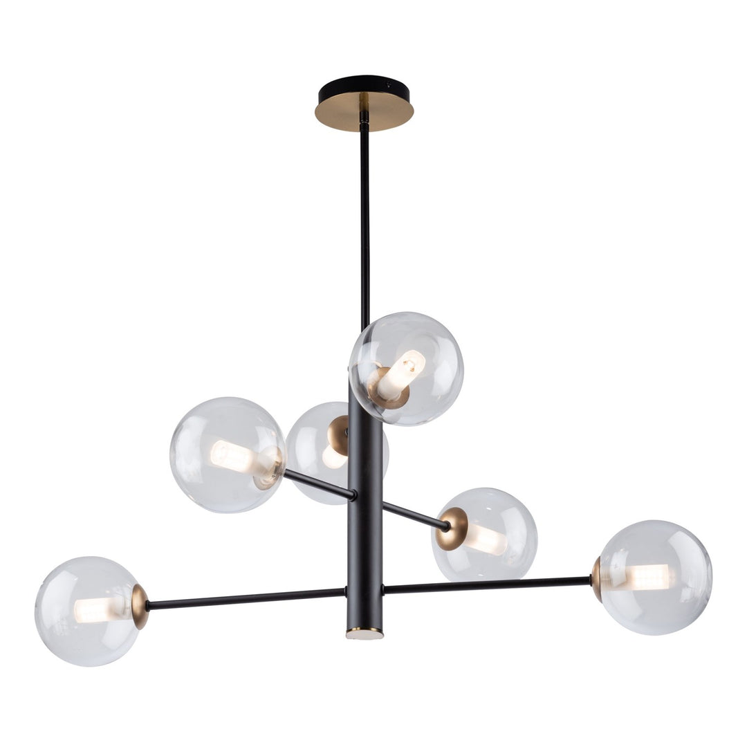 Collection 6-Light Chandelier Matte Black & Brass by Artcraft