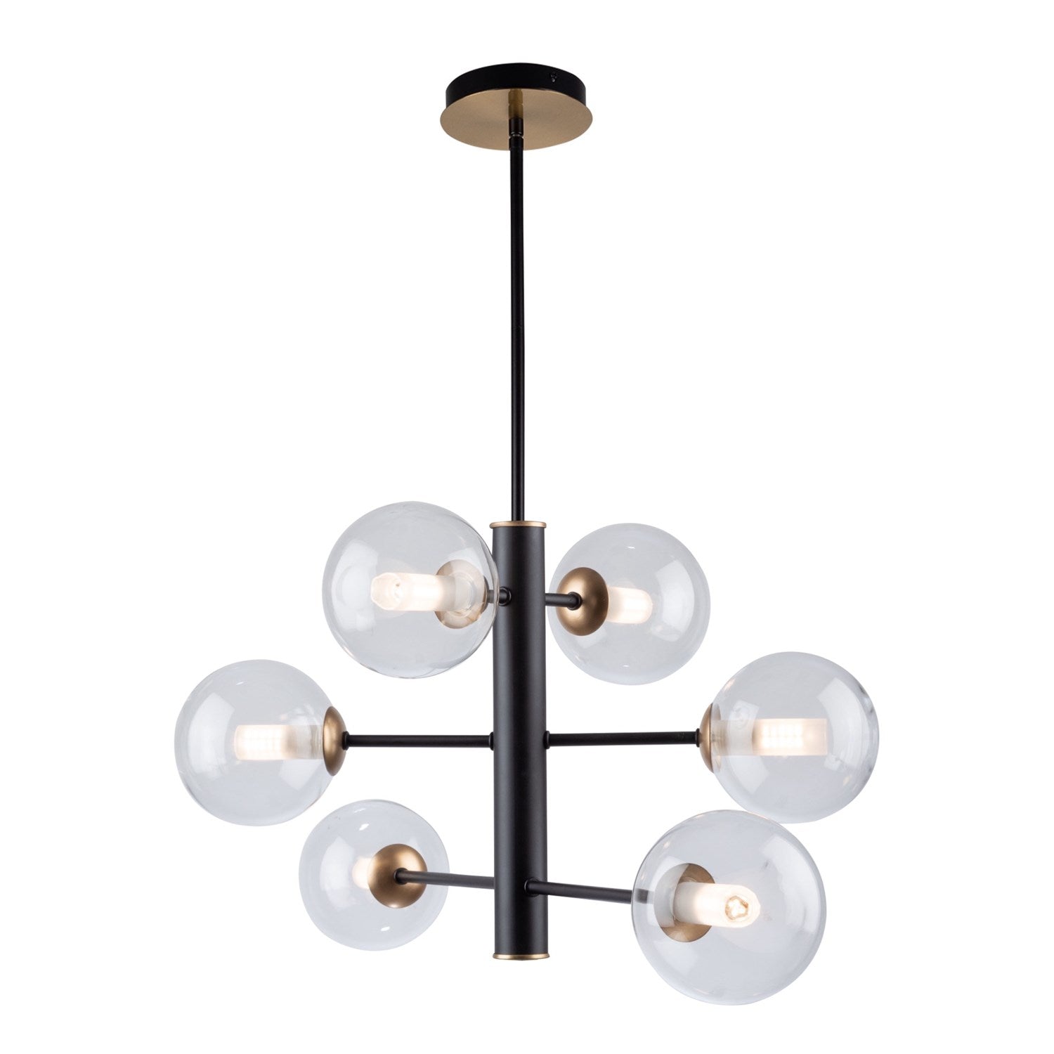 Collection 6-Light Chandelier Matte Black & Brass
