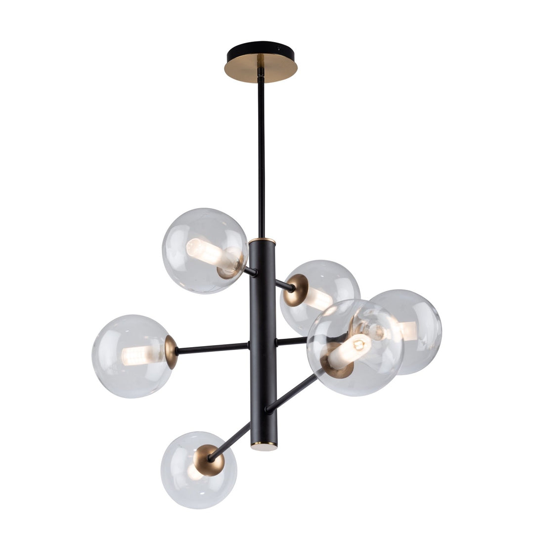 Collection 6-Light Chandelier Matte Black & Brass