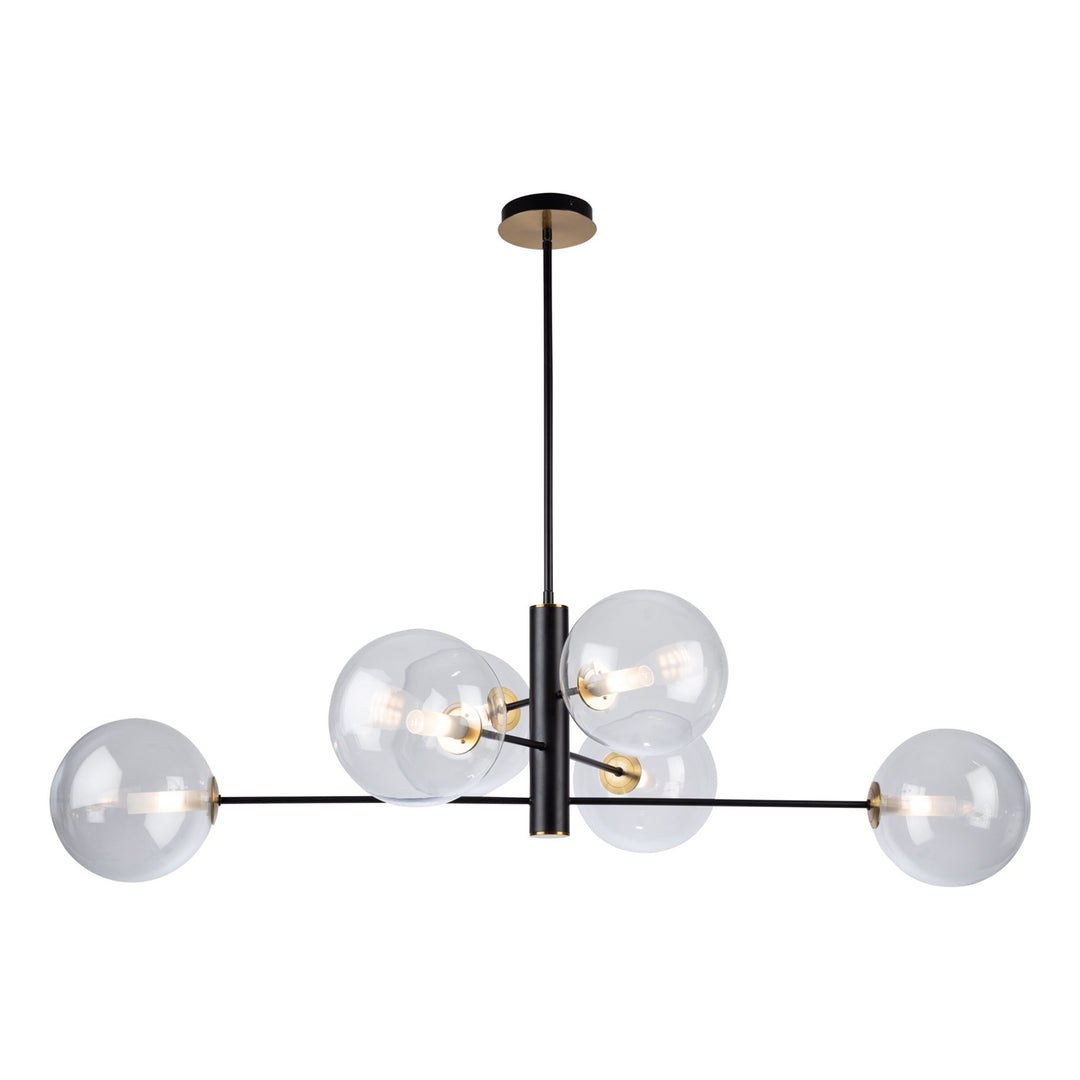 Collection 6-Light Chandelier Matte Black & Brass by Artcraft