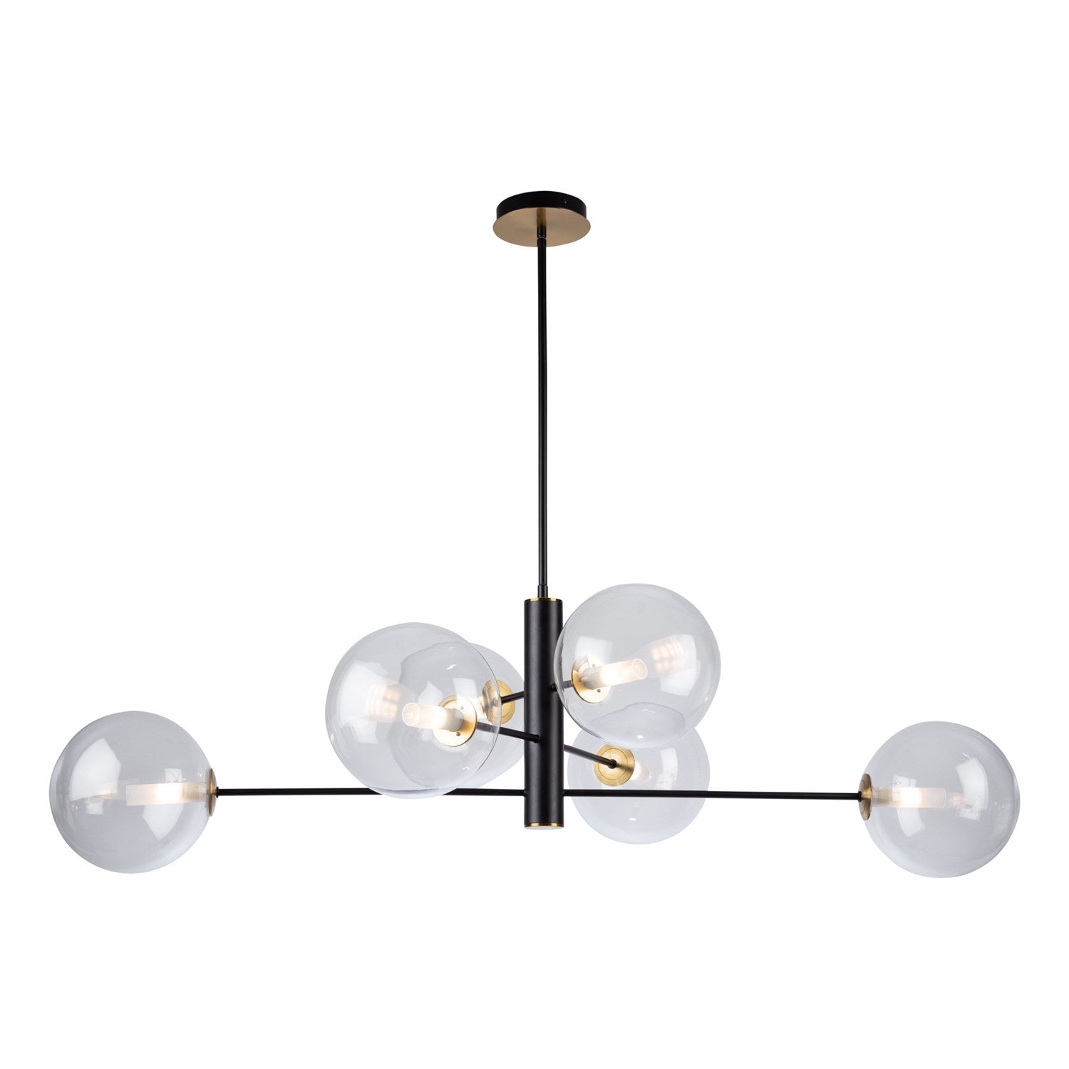 Collection 6-Light Chandelier Matte Black & Brass by Artcraft