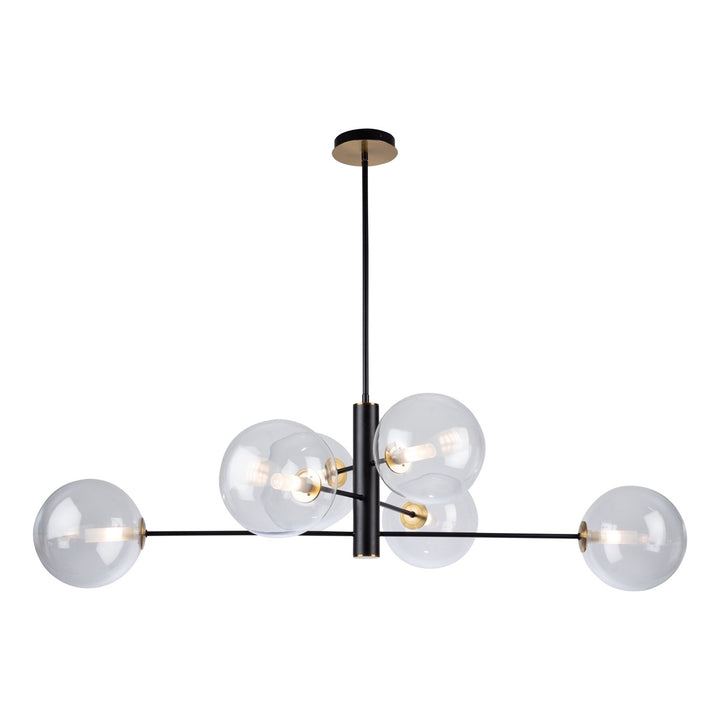 Collection 6-Light Chandelier Matte Black & Brass by Artcraft