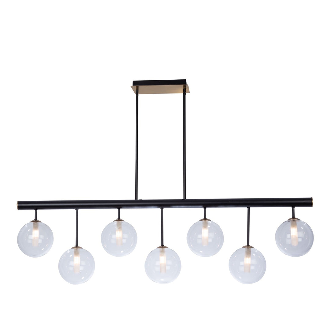 Collection 7-Light Island Light Matte Black & Brass