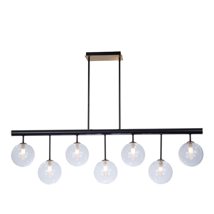 Collection 7-Light Island Light Matte Black & Brass
