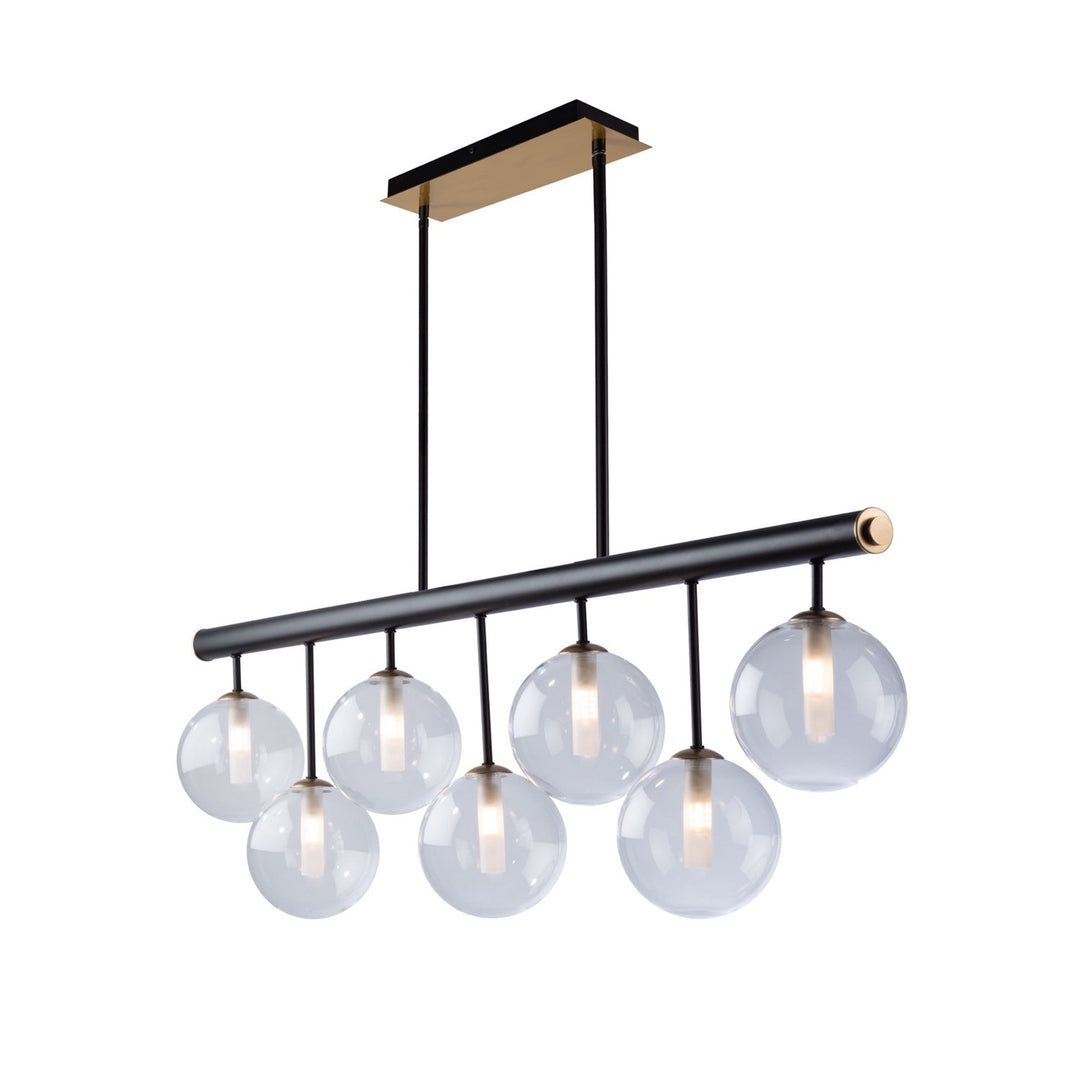 Collection 7-Light Island Light Matte Black & Brass