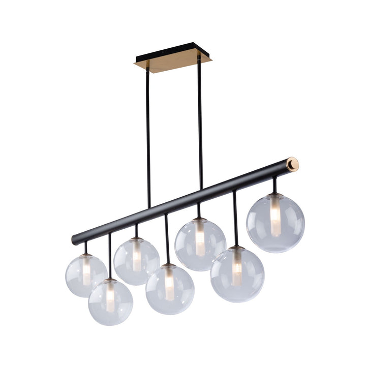 Collection 7-Light Island Light Matte Black & Brass