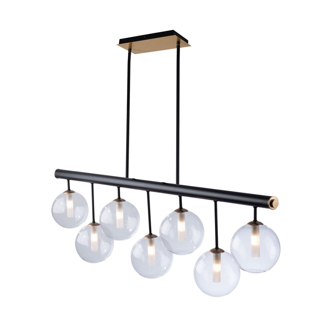 Collection 7-Light Island Light Matte Black & Brass