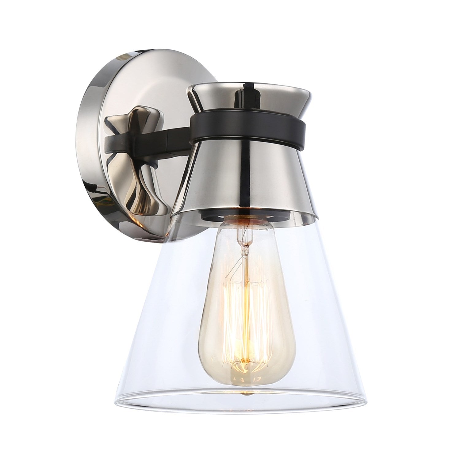Collection 1-Light Sconce Black & Brushed Nickel by Artcraft