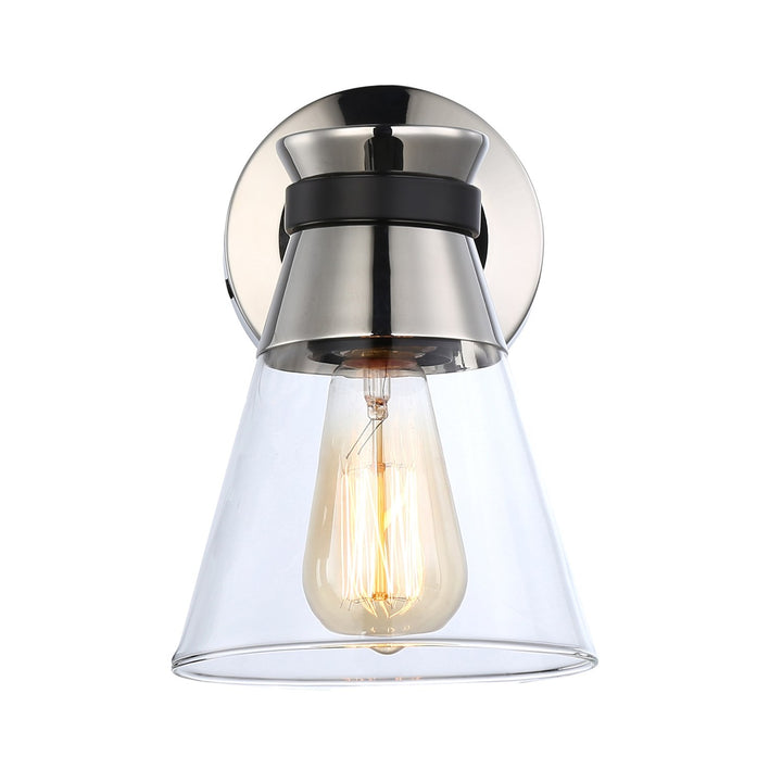 Collection 1-Light Sconce Black & Brushed Nickel