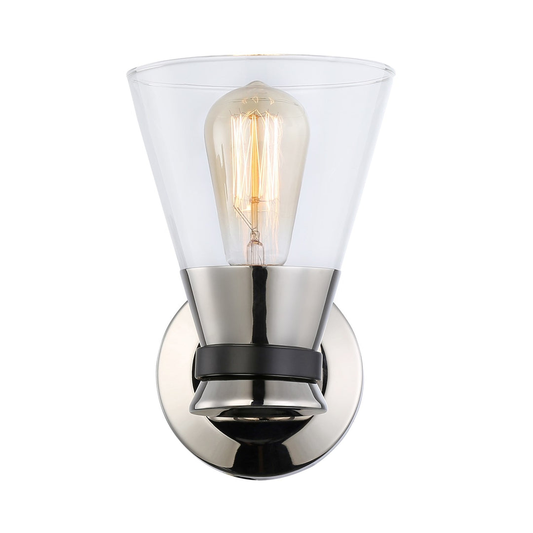 Collection 1-Light Sconce Black & Brushed Nickel