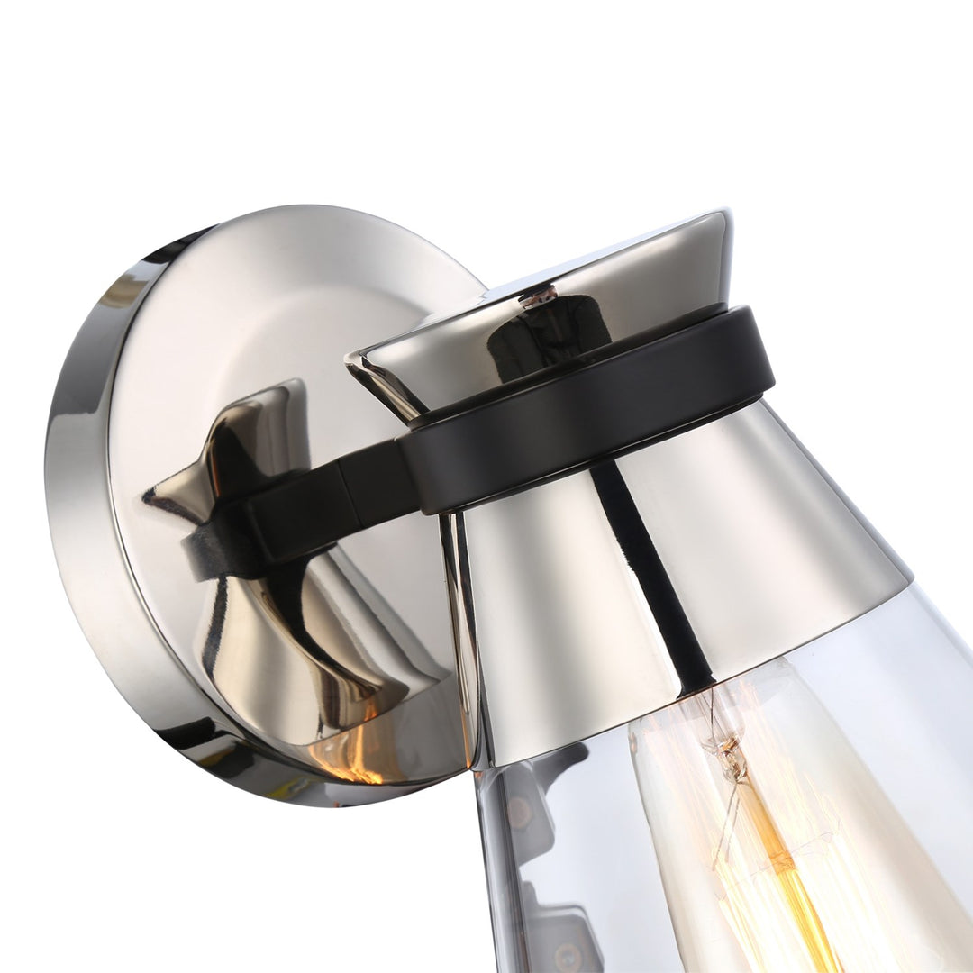 Collection 1-Light Sconce Black & Brushed Nickel