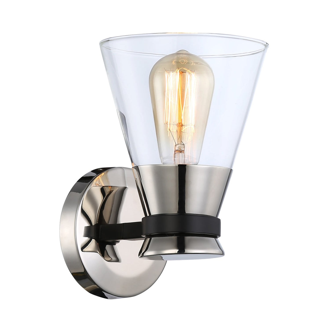 Collection 1-Light Sconce Black & Brushed Nickel