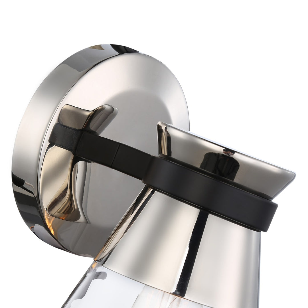 Collection 1-Light Sconce Black & Brushed Nickel