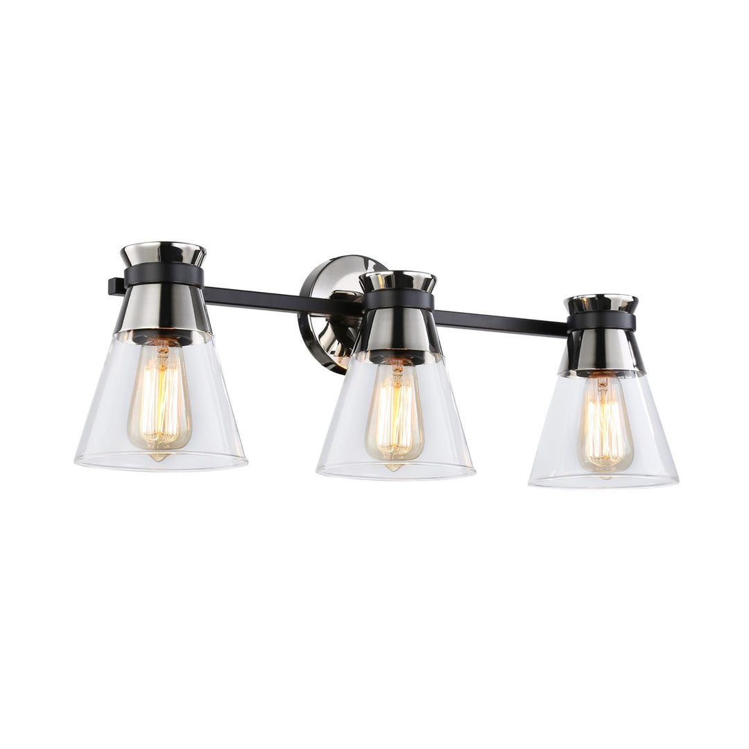 Collection 3-Light Vanity Light Black & Brushed Nickel by Artcraft