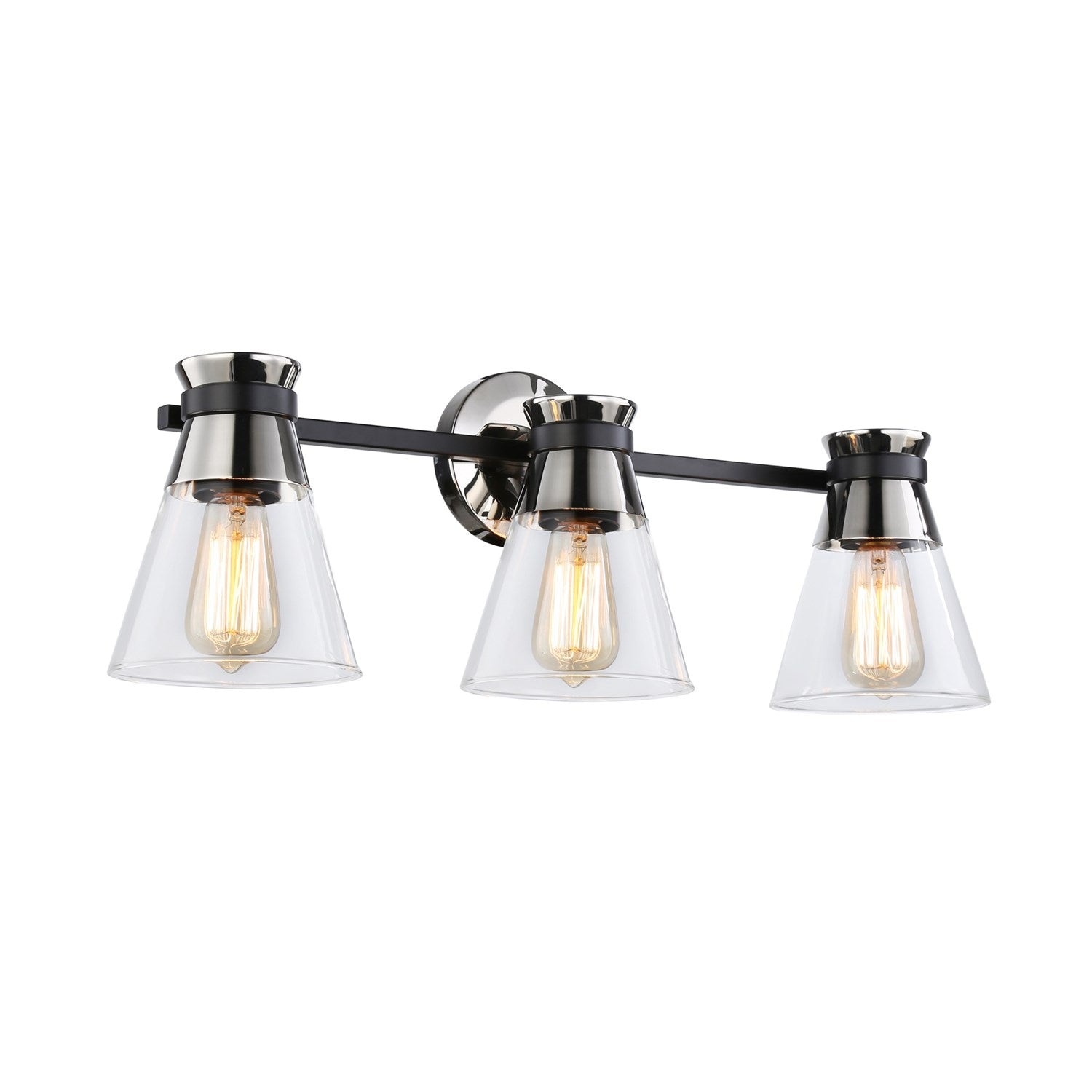 Collection 3-Light Vanity Light Black & Brushed Nickel by Artcraft