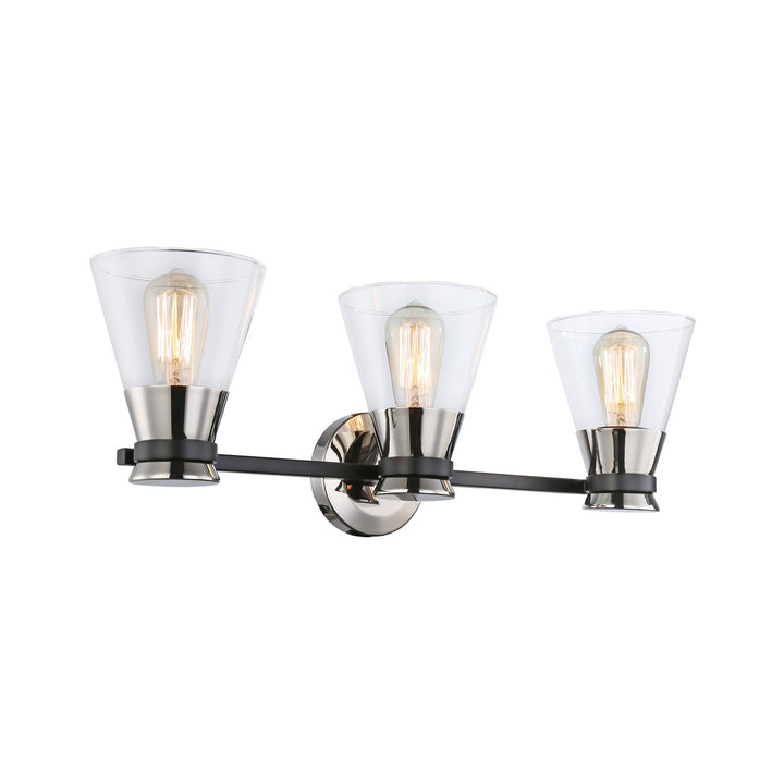 Collection 3-Light Vanity Light Black & Brushed Nickel