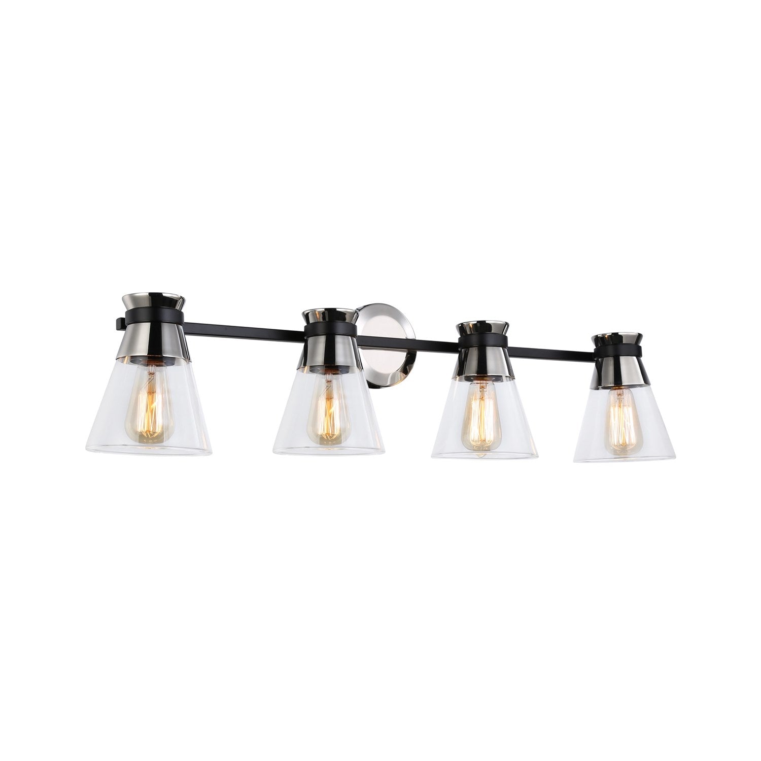 Collection 4-Light Vanity Light Black & Brushed Nickel by Artcraft