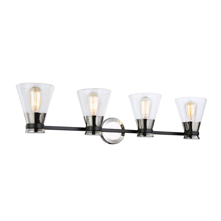 Collection 4-Light Vanity Light Black & Brushed Nickel