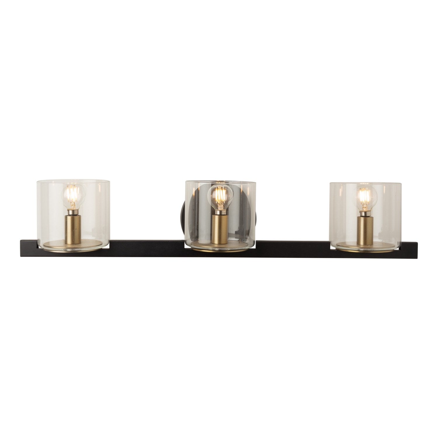 Collection 3-Light Vanity Light Black And Brass by Artcraft