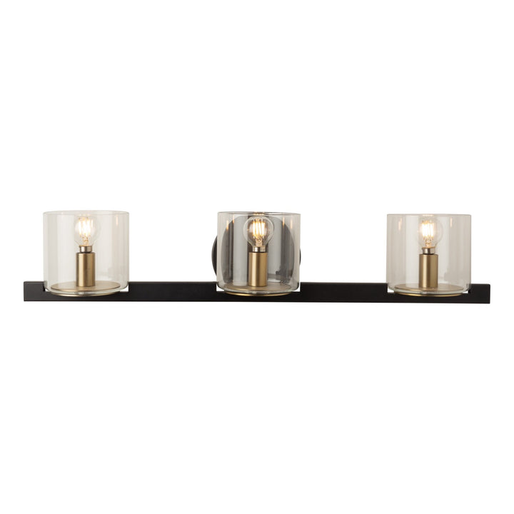 Collection 3-Light Vanity Light Black And Brass by Artcraft