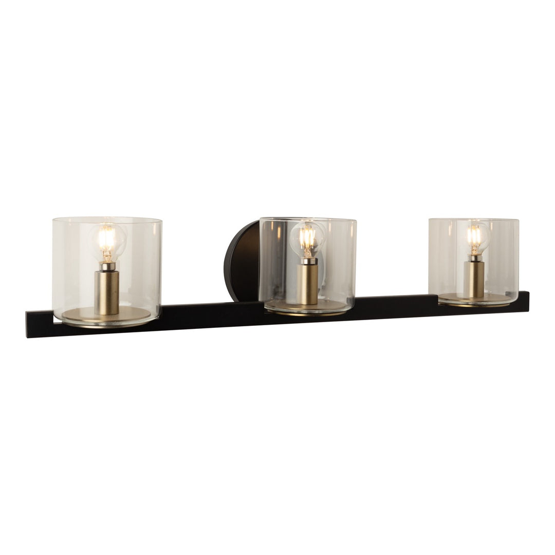Collection 3-Light Vanity Light Black And Brass