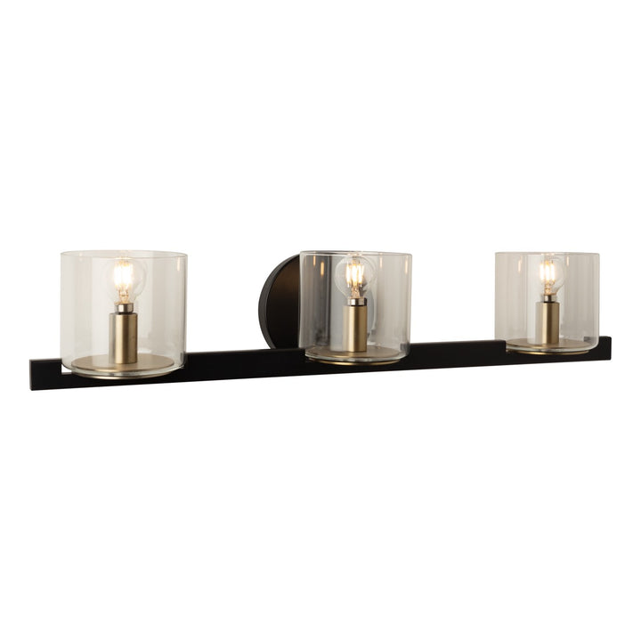 Collection 3-Light Vanity Light Black And Brass