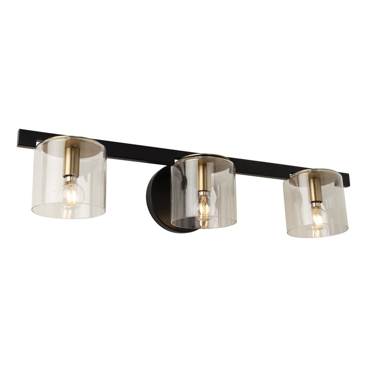 Collection 3-Light Vanity Light Black And Brass