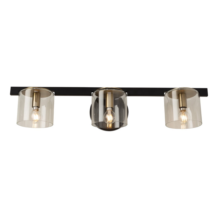 Collection 3-Light Vanity Light Black And Brass
