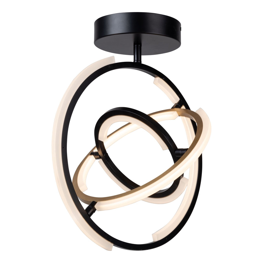 Collection Integrated Led Semi-Flush Mount Black & Brass by Artcraft