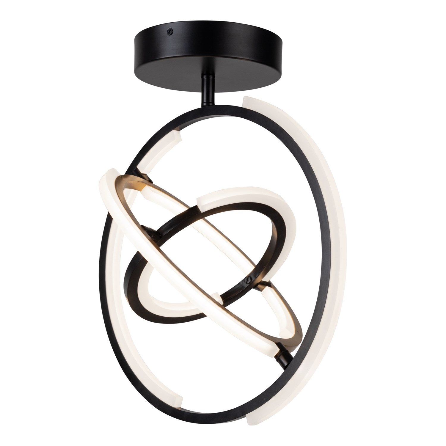 Collection Integrated Led Semi-Flush Mount Black & Brass